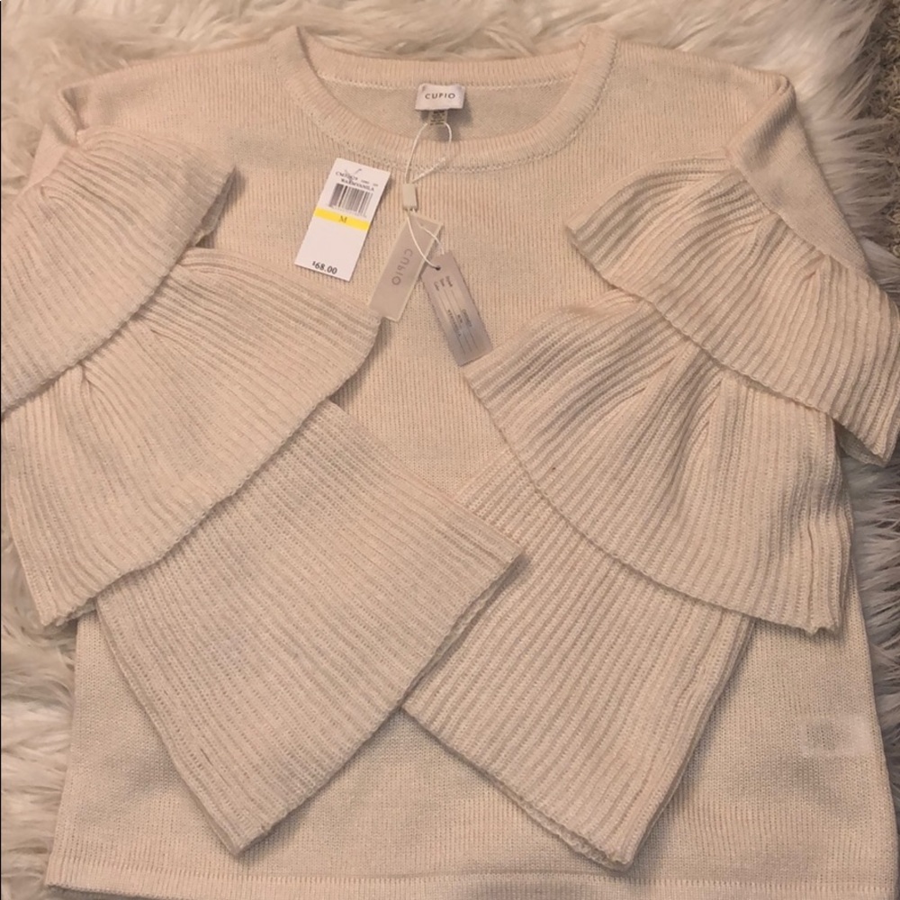 Cupid Tiered Ruffle Sleeve Sweater